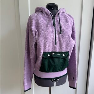 Champion Lavender Sherpa Hoodie with Forest Pocket